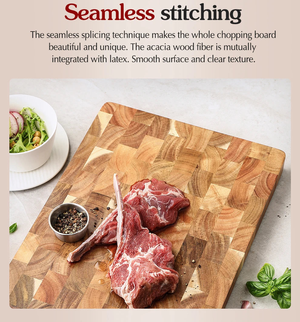 HEZHEN Cutting Board Double-sided Using Premium Acacia Wood Splicing Chopping Board Drain Water And Damp-proof Kitchen Tools