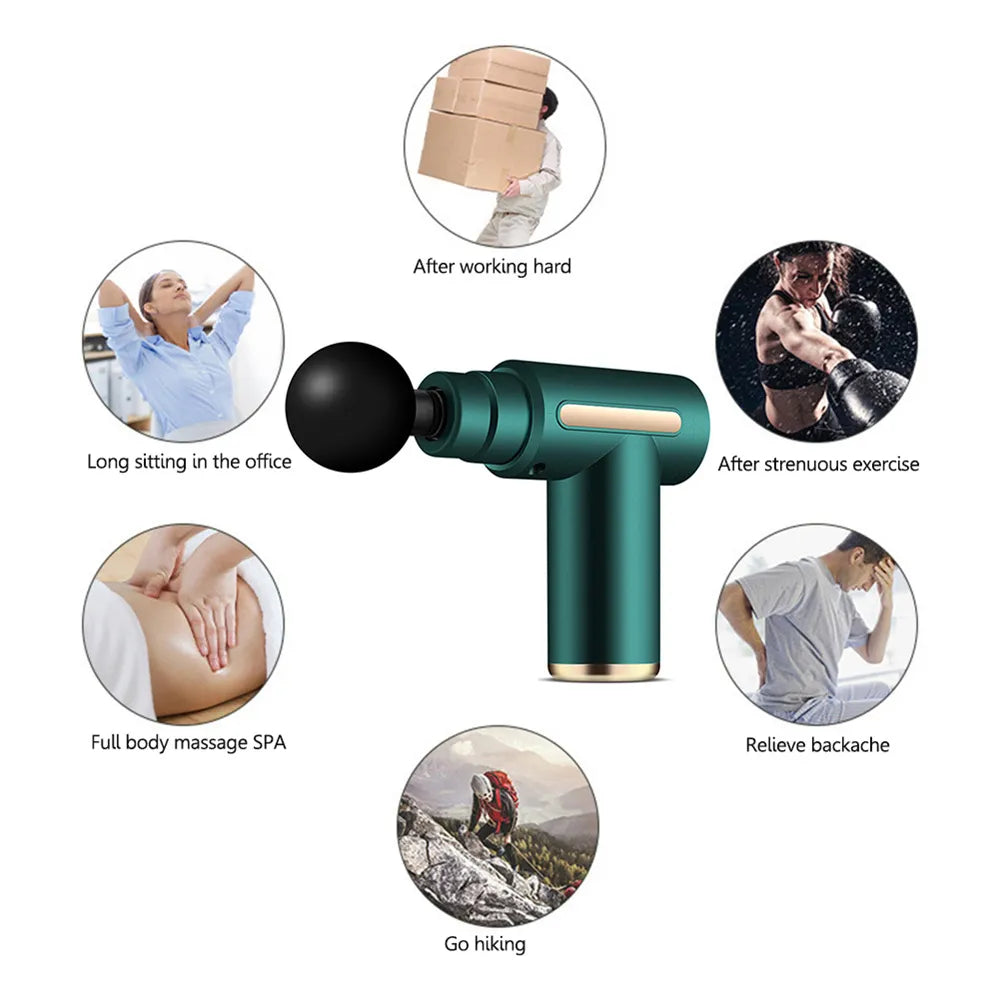 Portable Fascia Gun Vibration Massage Gun For Body Neck Back Pain Gout Relief Deep Muscle Relaxation Fitness Slimming One Head