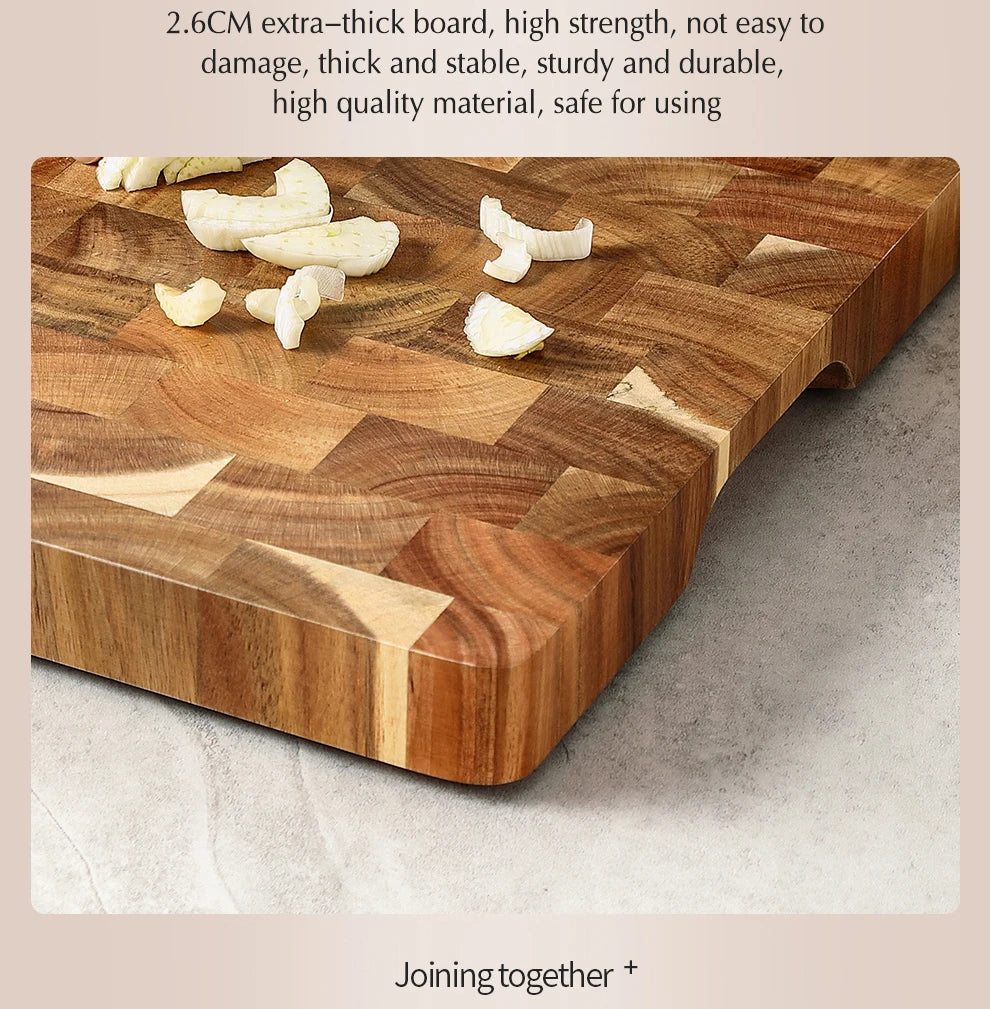 HEZHEN Cutting Board Double-sided Using Premium Acacia Wood Splicing Chopping Board Drain Water And Damp-proof Kitchen Tools